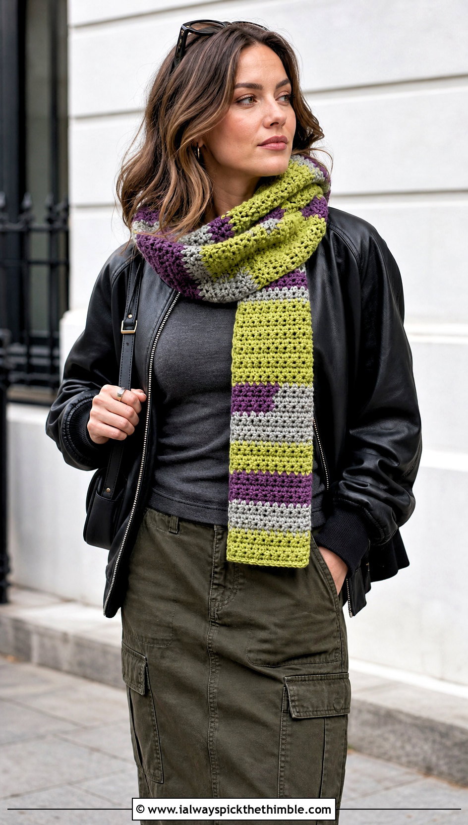 Season 13 Shortened Tom Baker Scarf With Leather Bomber - 15 crochet tom baker scarf outfit ideas