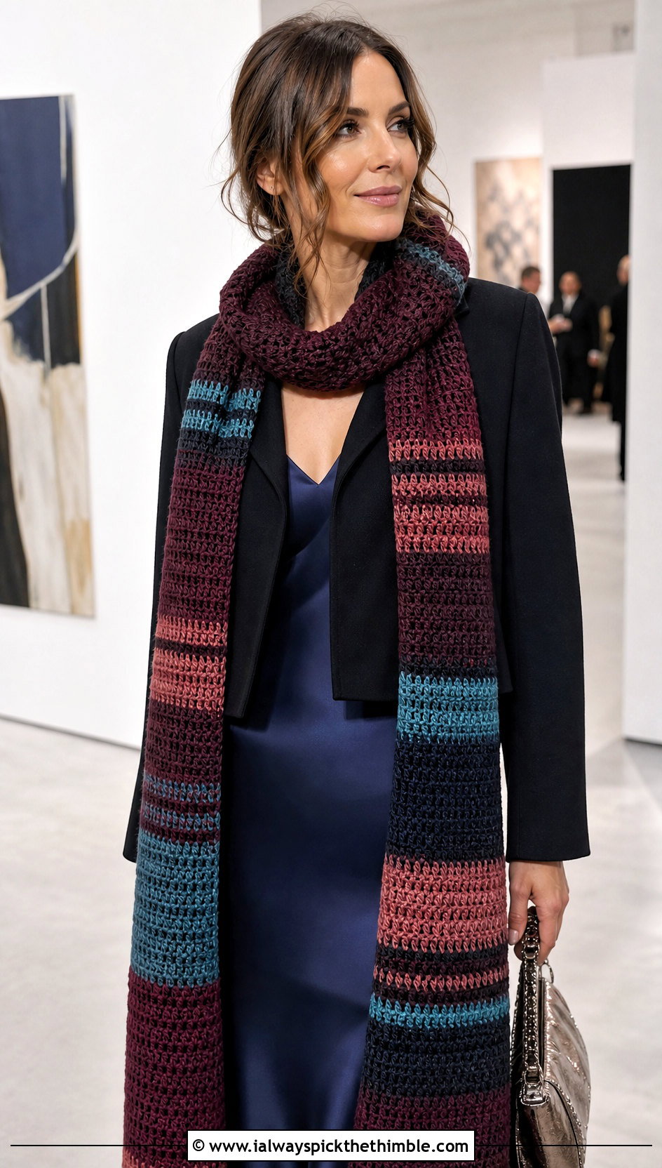 Season 18 Burgundy Tom Baker Scarf With Satin Dress - 15 crochet tom baker scarf outfit ideas