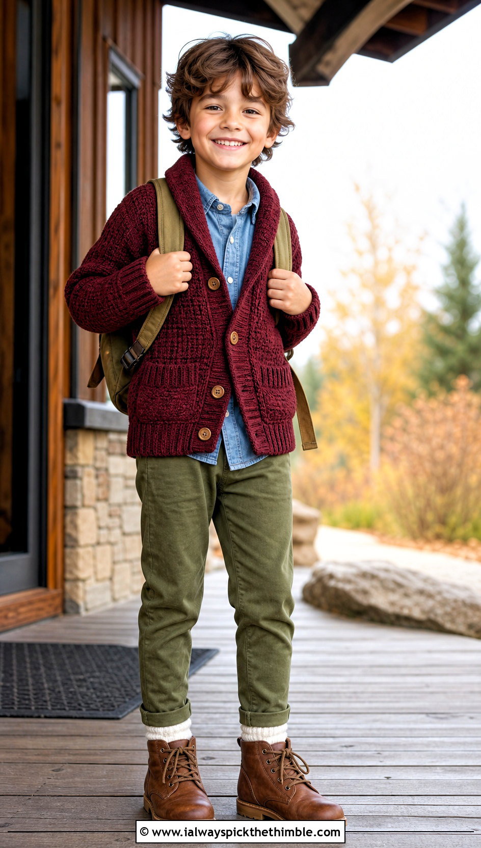 Shawl Collar Crochet Cardigan With Chambray Shirt - 20 Childs Crochet Cardigan outfit ideas