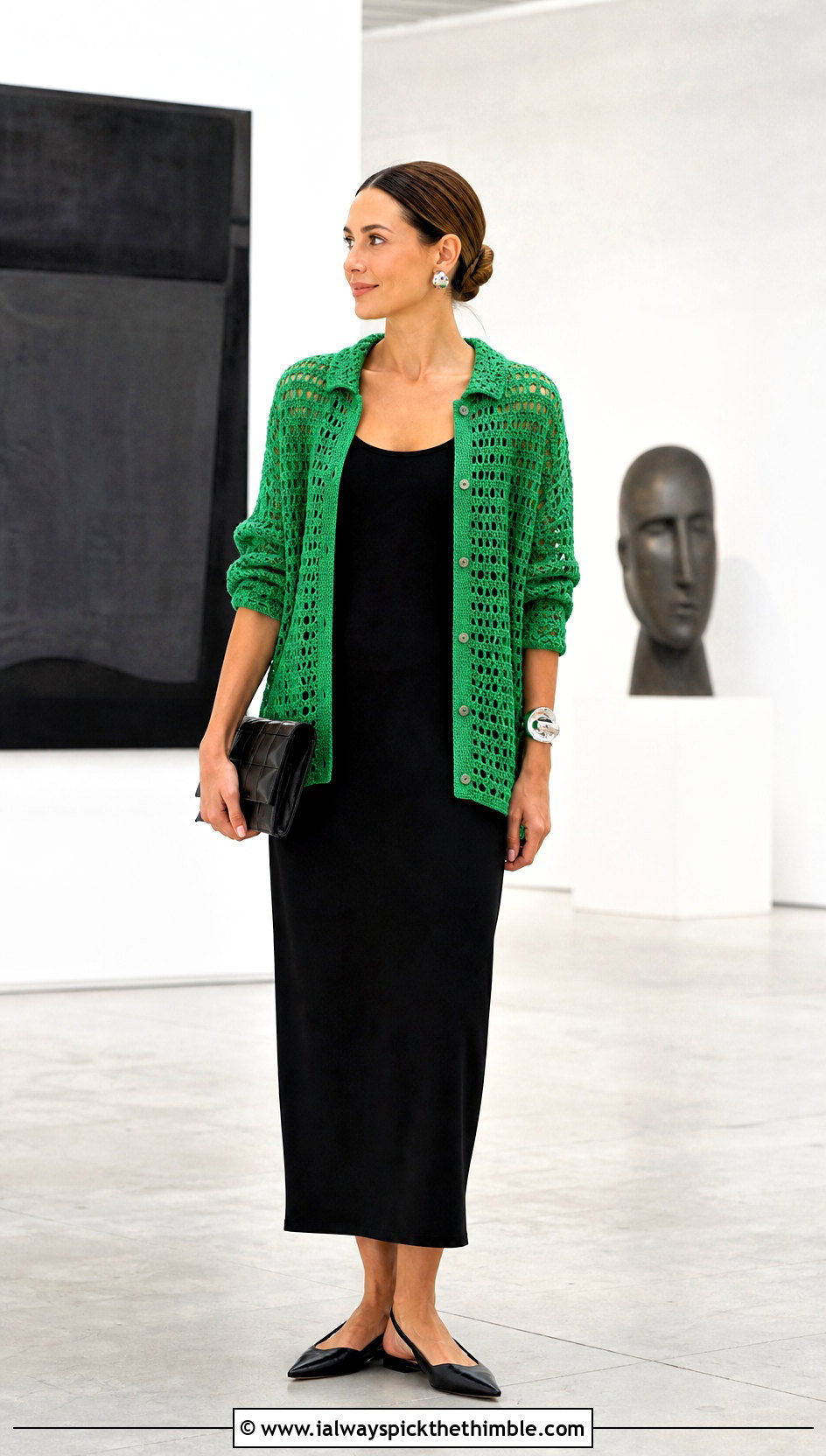 Sheer Crochet Button Up Shirt With Column Dress - 25 crochet button up shirt outfit ideas