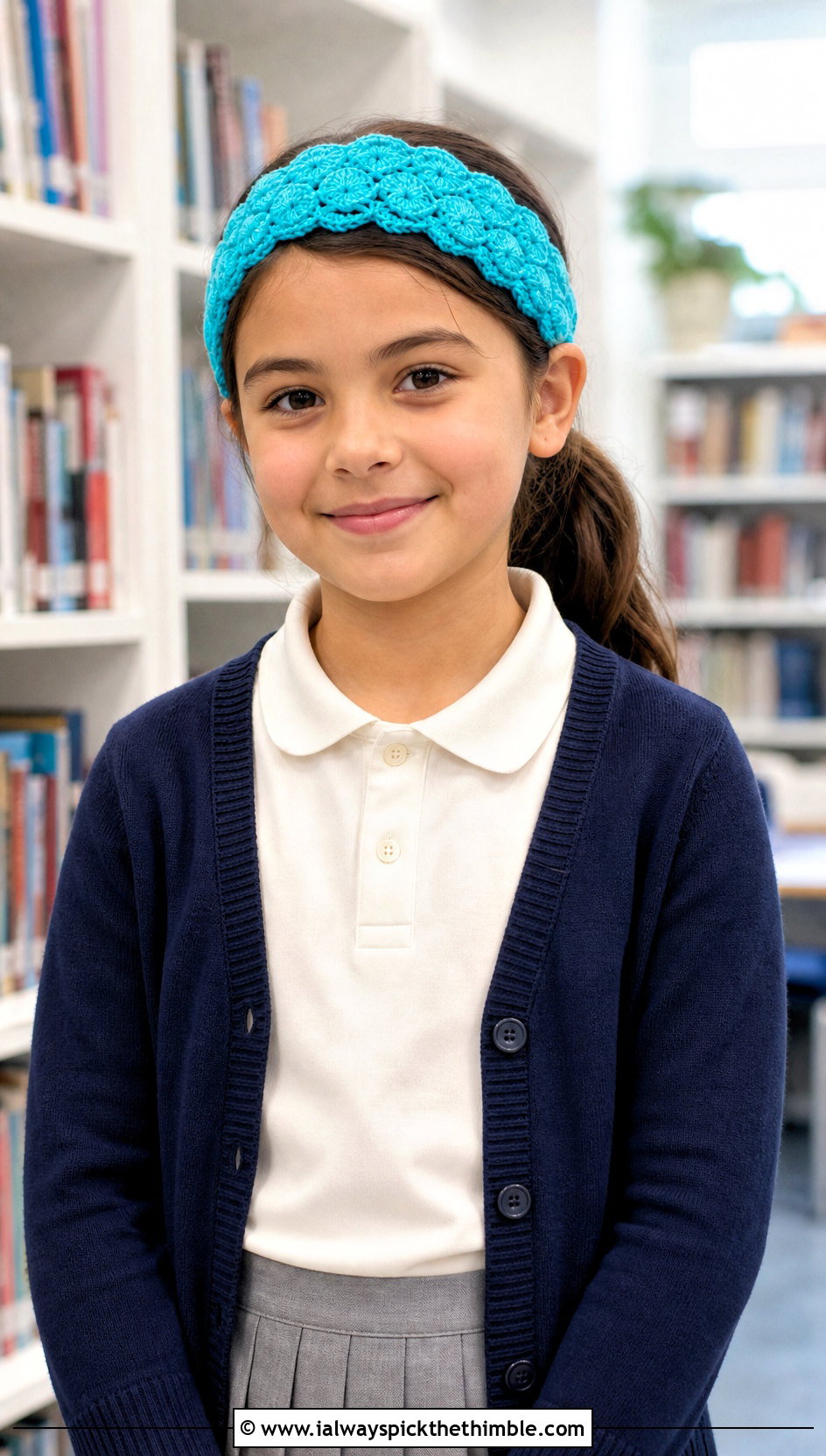 Shell Stitch Crochet Childs Headband With Pleated Skirt - 20 Crochet Childs Headband outfit ideas