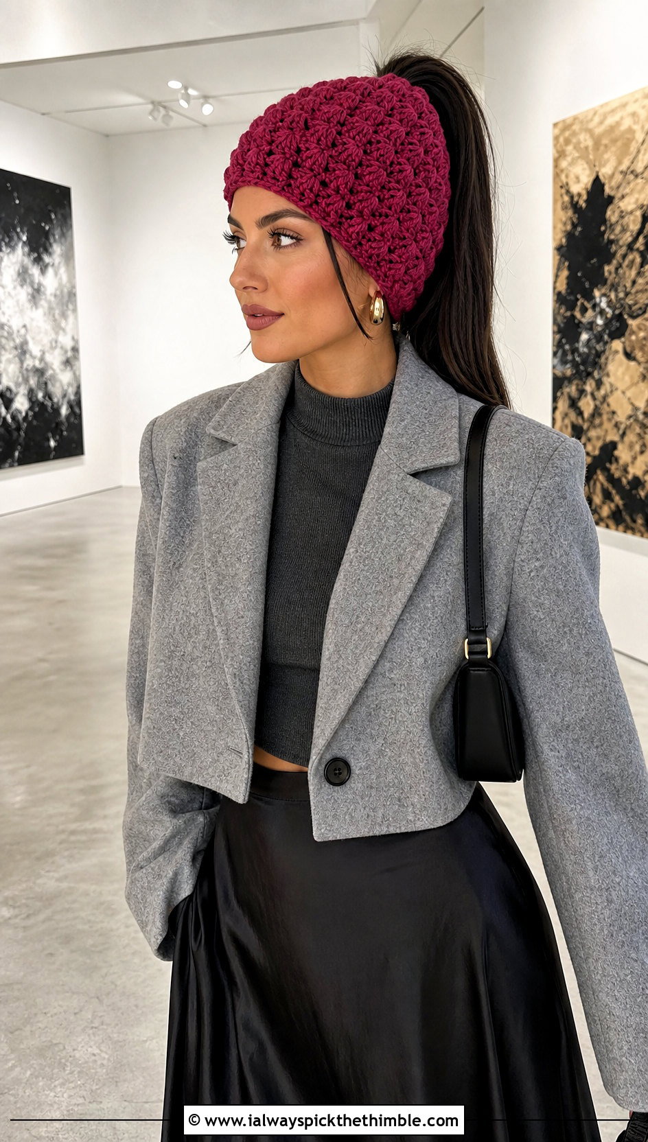Shell Stitch Crochet Ponytail Beanie With Satin Skirt - 20 Crochet Beanie With Ponytail Hole Hat outfit ideas