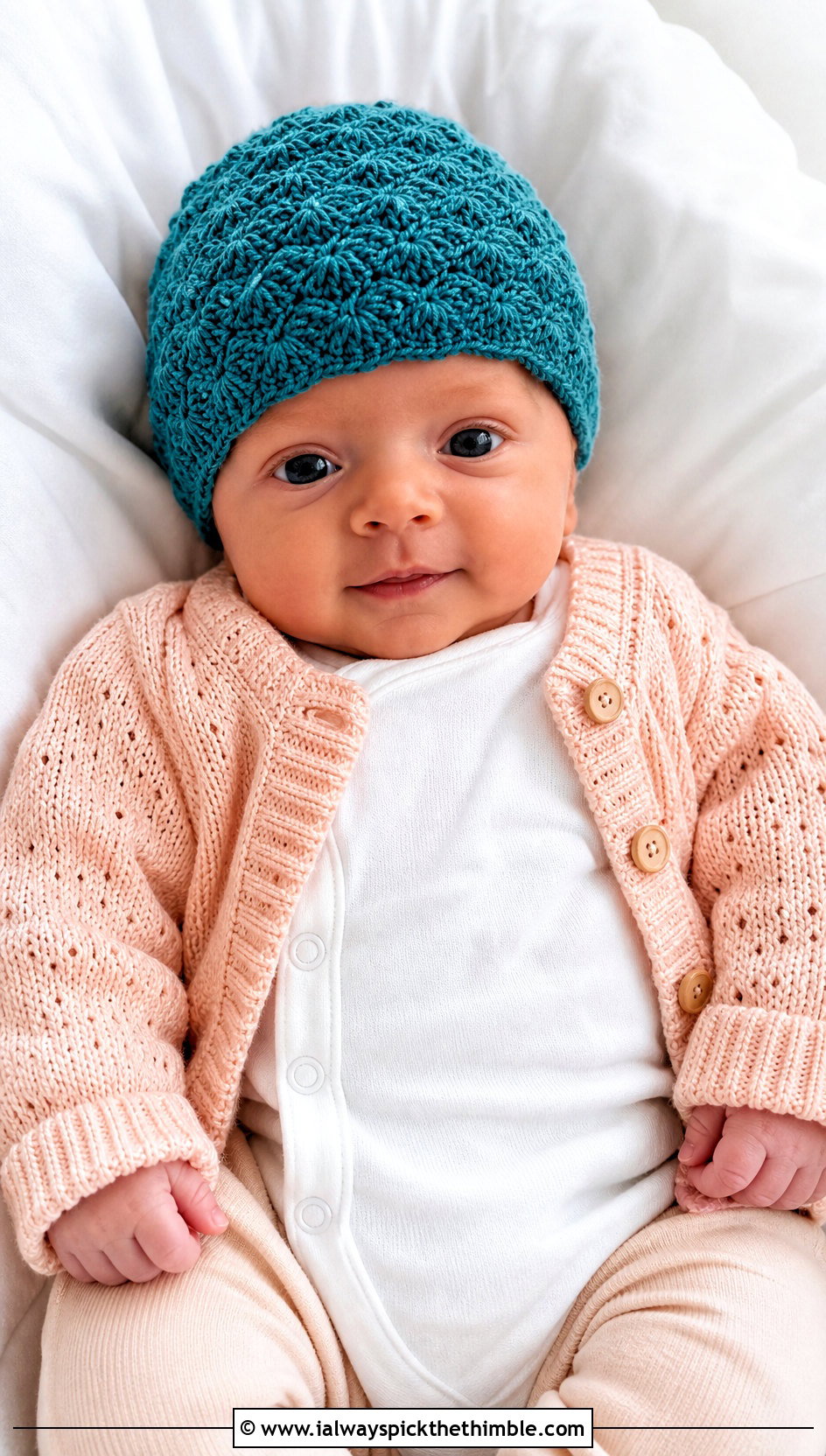 Shell Stitch Crochet Preemie Hat With Knit Cardigan - 20 crochet premie hats outfit ideas