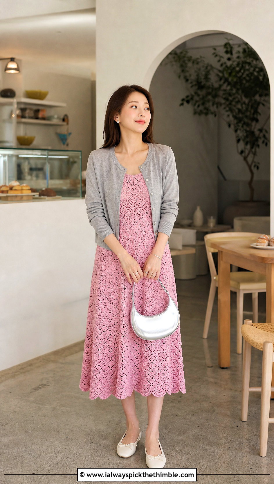 Shell Stitch Crochet Princess Dress With Cropped Cardigan - 25 crochet princess dress outfit ideas