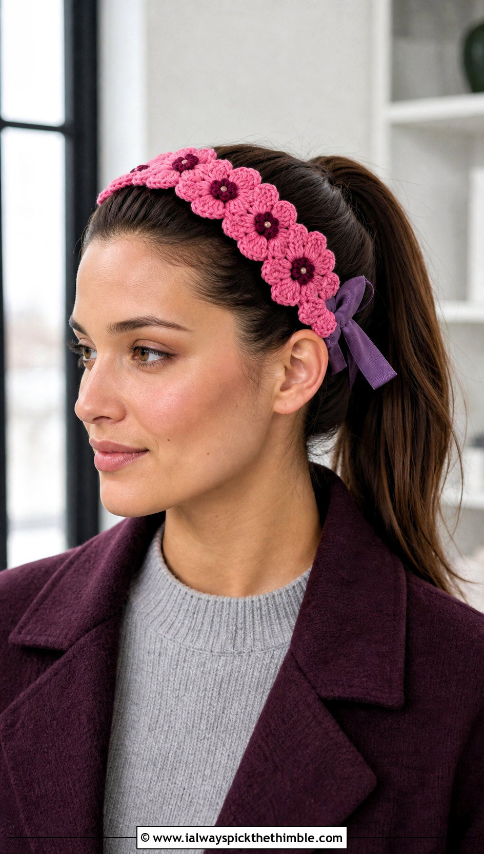 Shell Stitch Flower Ribbon Crochet Headband With Slip Skirt - 15 crochet headband with flower and ribbon outfit ideas