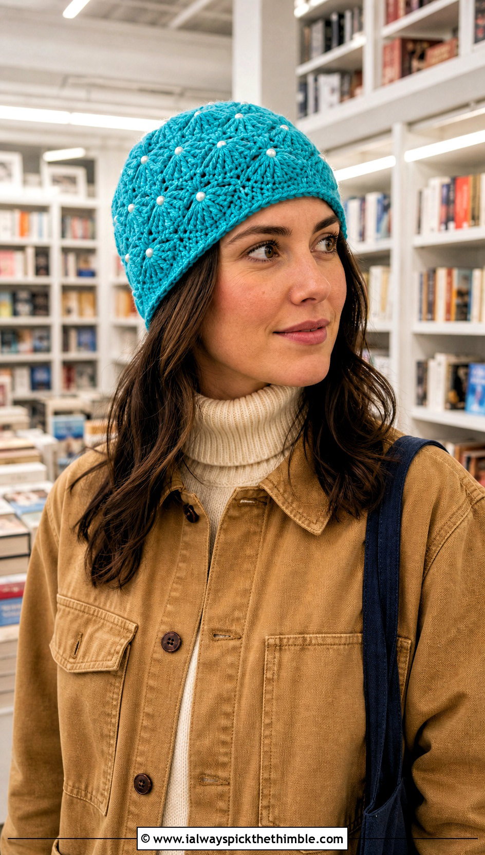 Shell Stitch Pearl Crochet Beanie With Chore Jacket - 15 Pearl Crochet Beanie outfit ideas