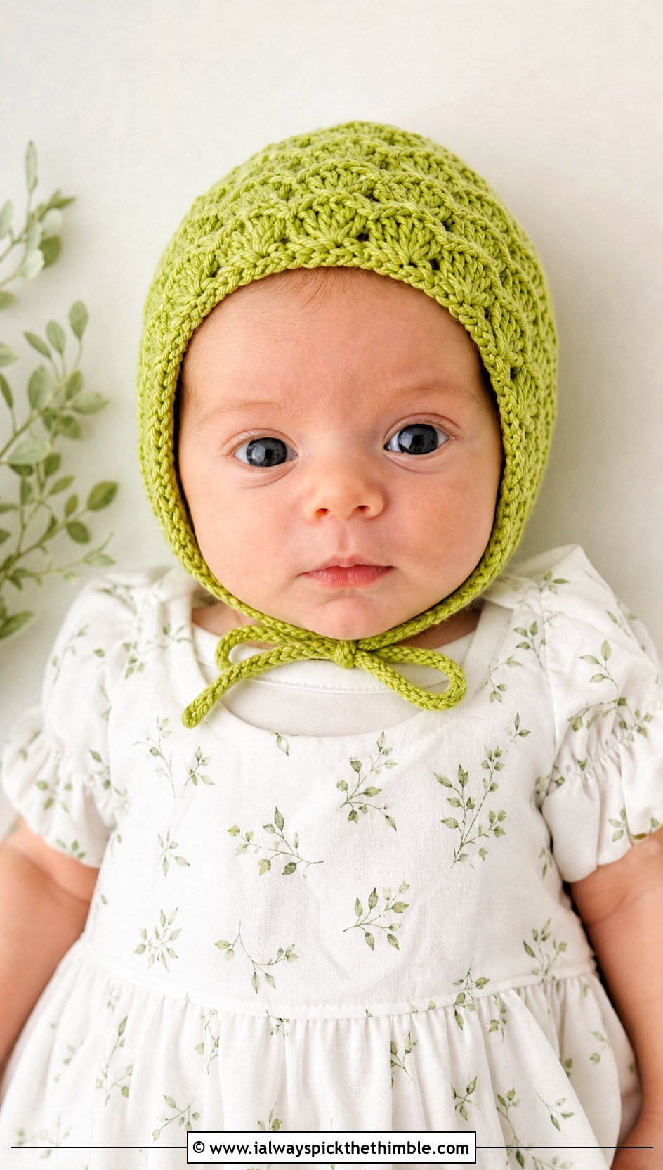 Shell Stitch Preemie Crochet Bonnet With Bubble Romper - 20 premie crochet hat outfit ideas