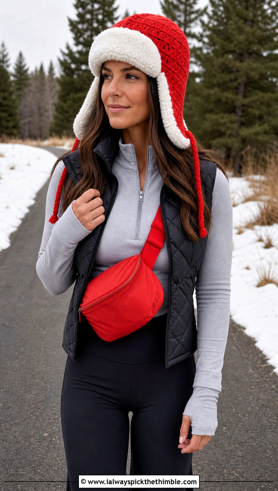 Sherpa Lined Crochet Trapper Hat With Athleisure - 25 Crochet Trapper Hat outfit ideas