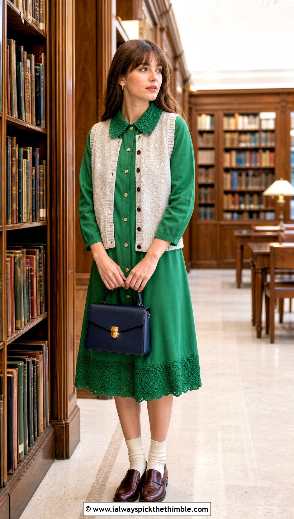 Shirt Collar Crochet Ruffle Dress With Oxford Shoes - 25 crochet ruffle dress outfit ideas