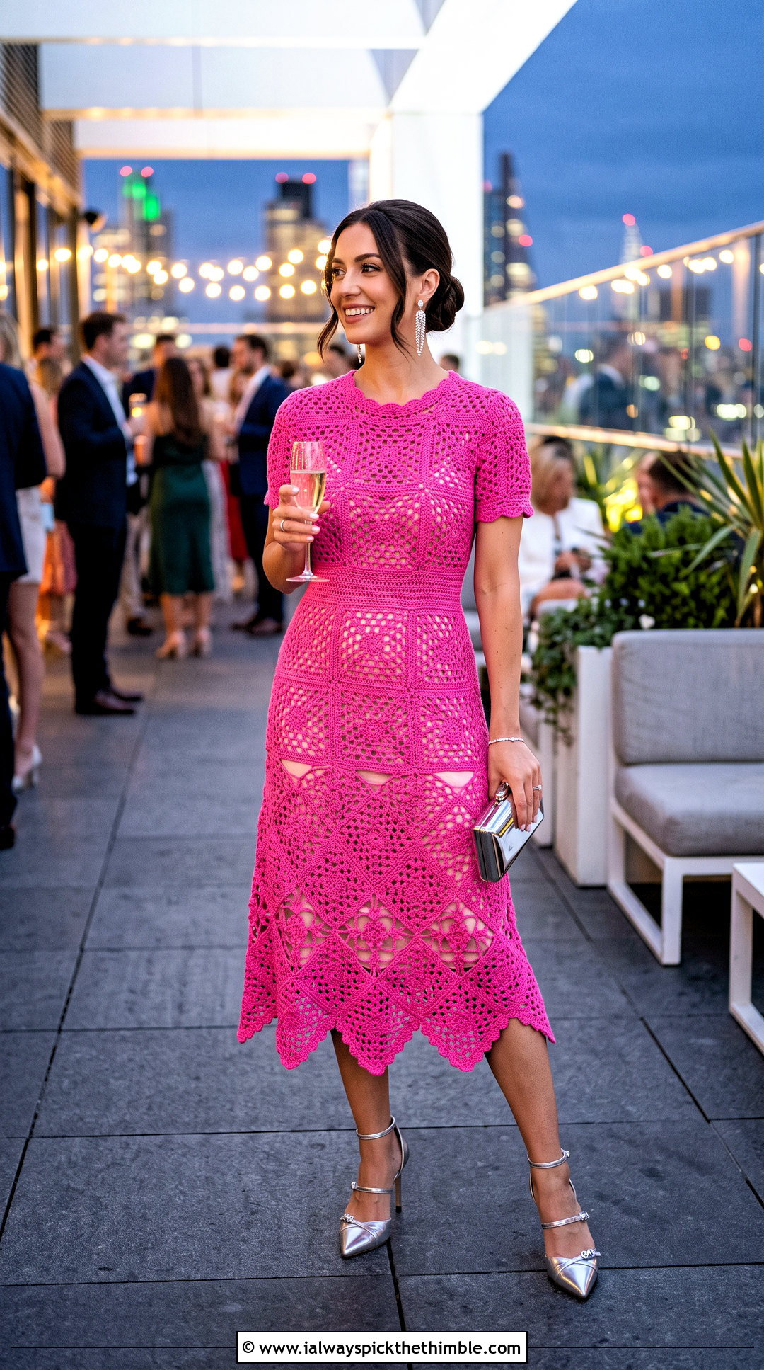 Shocking Pink Abigail Fairy Crochet Dress With Satin Slip - 20 abigail fairy crochet dress outfit ideas