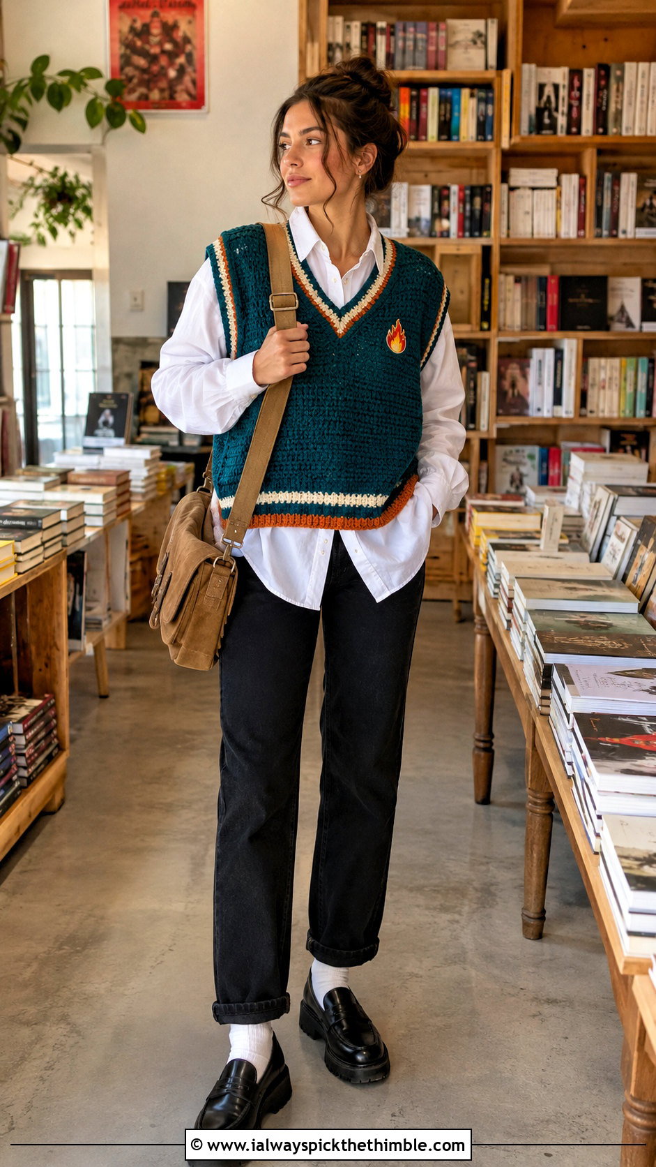Shonen Crochet Sweater Vest With Oxford Shirt - 25 anime crochet clothes and outfit ideas