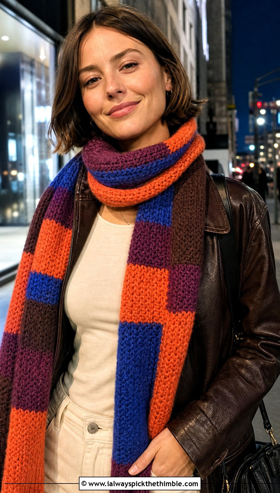 Short Season 18 Doctor Who Crochet Scarf With Leather Jacket - 20 Doctor Who Crochet Scarf outfit ideas