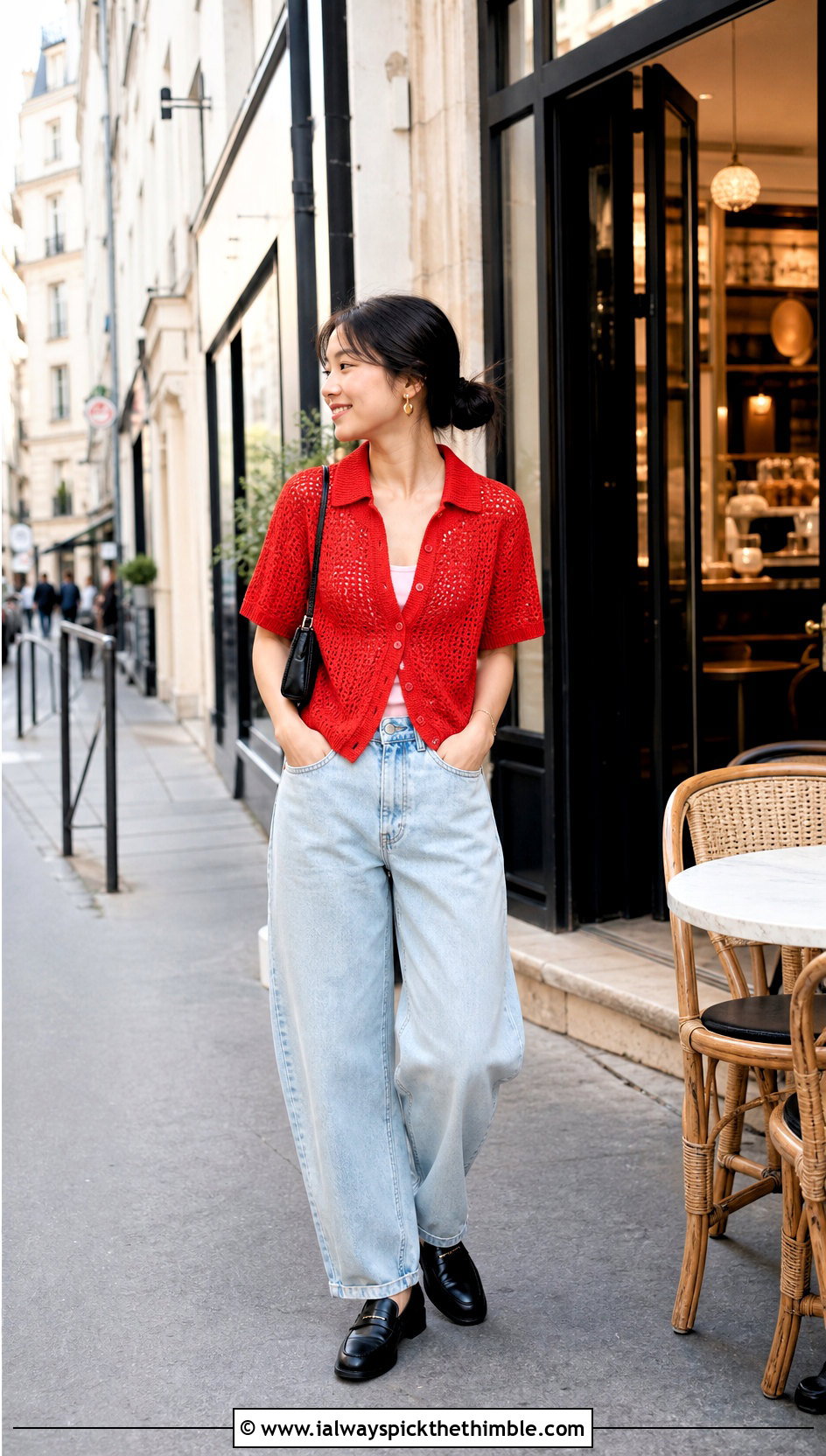 Short Sleeve Lacy Crochet Cardigan With Barrel Jeans - 20 Lacy Crochet Cardigan outfit ideas