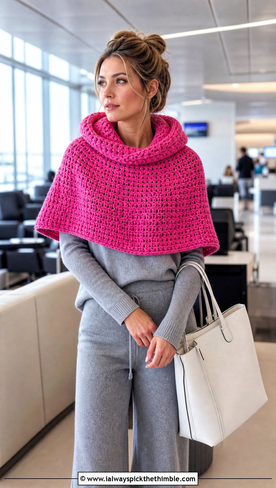 Shoulder Cape Hooded Crochet Cowl Snood With Knit Set - 20 hooded crochet cowl snood outfit ideas