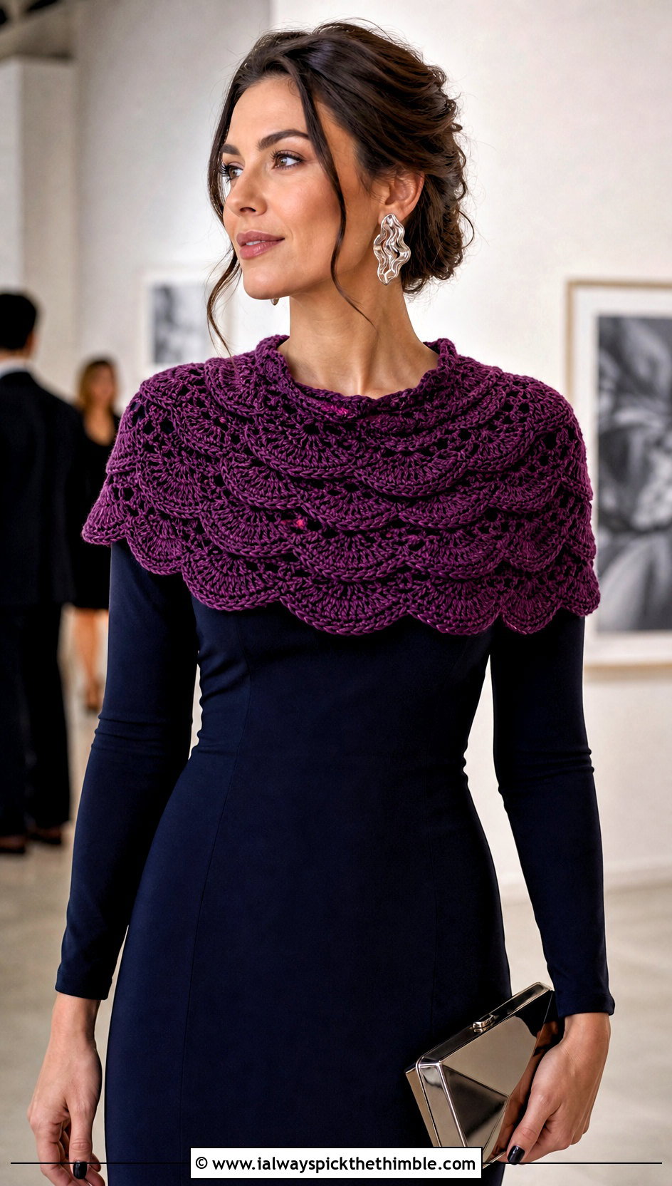 Shoulder Covering Crochet Cowl With Column Dress And Boots - 25 crochet neck warmer cowls outfit ideas