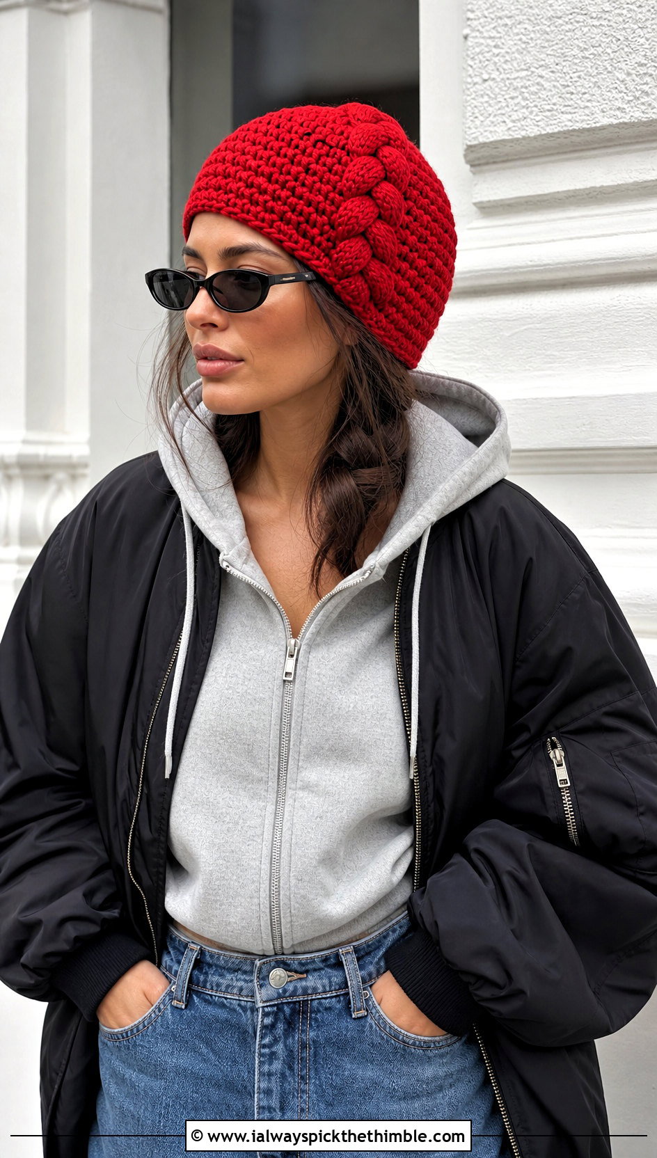 Side Braid Crochet Beanie With Hoodie And Maxi Skirt - 15 Braided Crochet Beanie outfit ideas