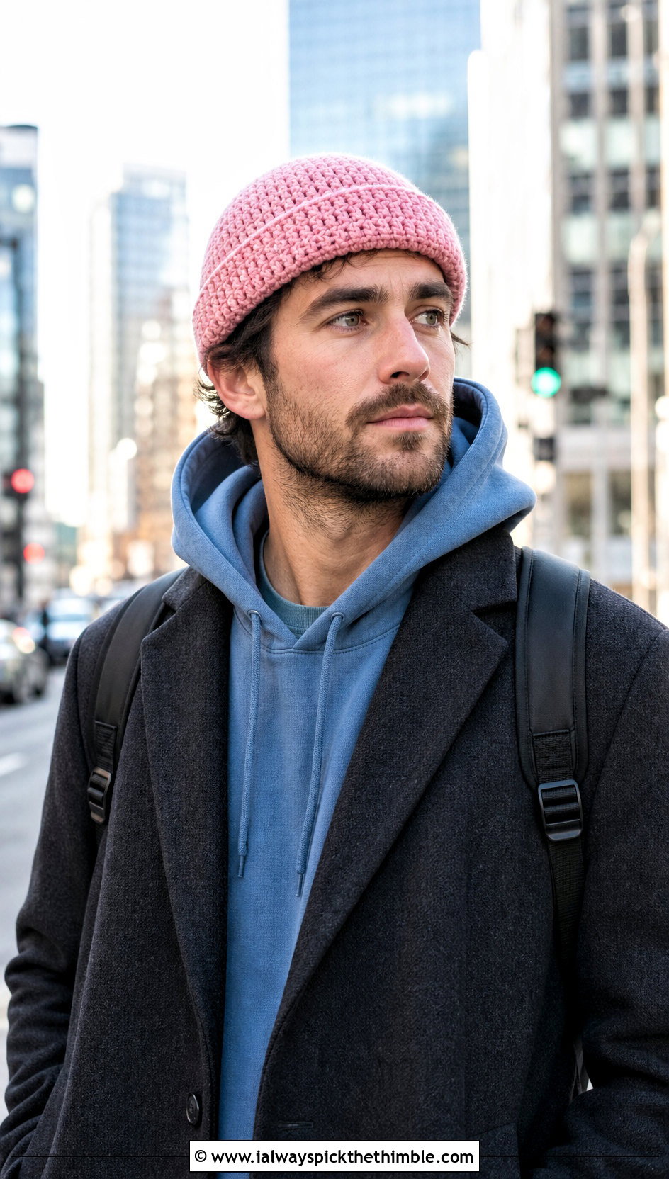 Single Crochet Beanie With Hoodie And Topcoat - 25 crochet beanie for men outfit ideas
