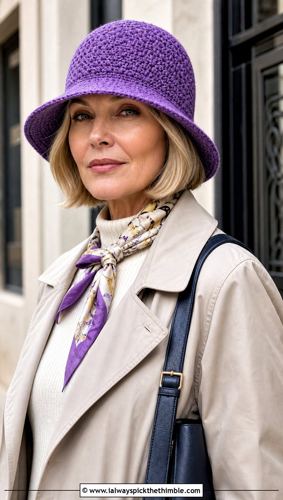 Single Stitch Crochet Cloche Hat With Trench Coat And Loafers - 15 Single Stitch Crochet Hat outfit ideas