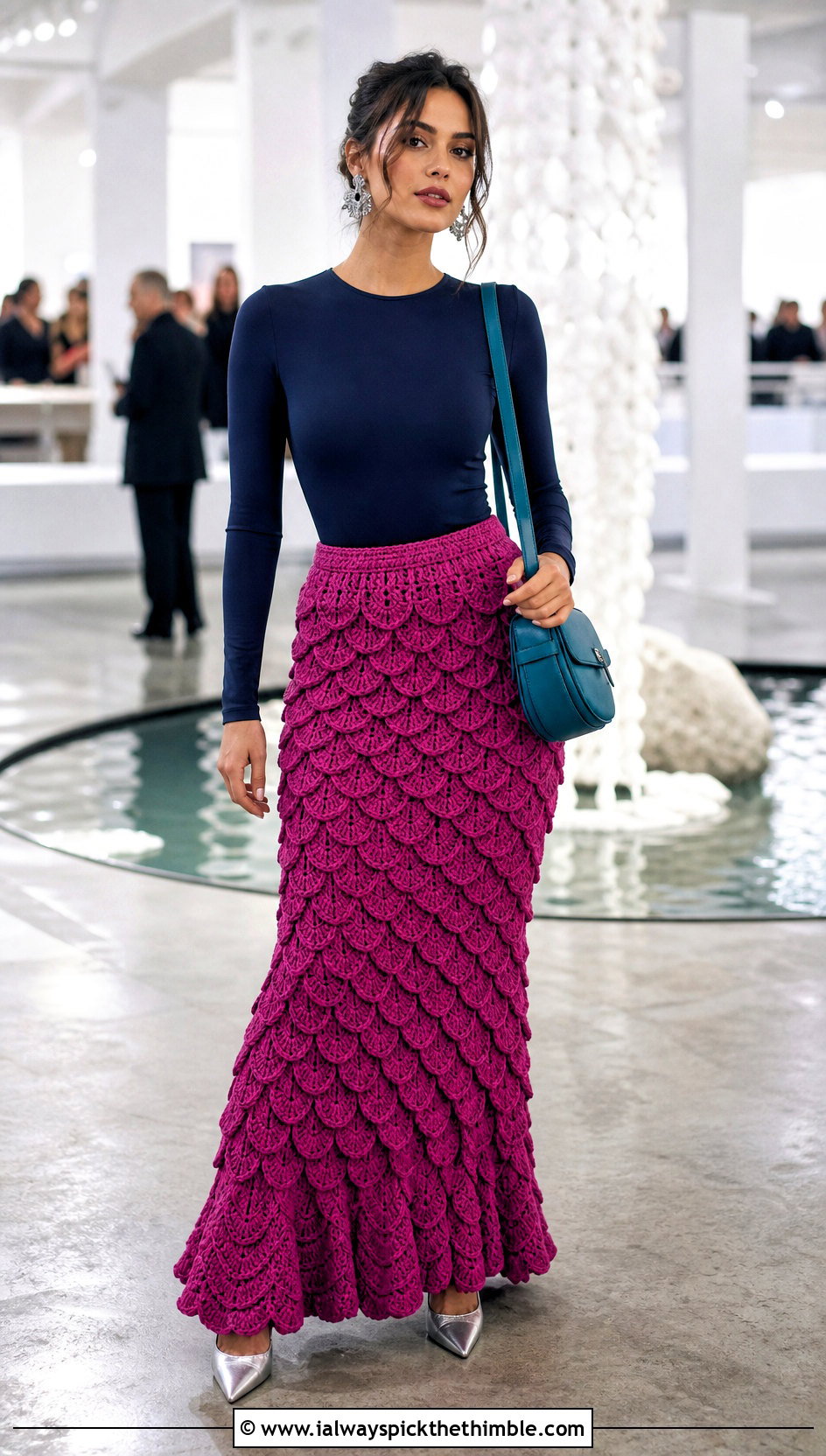 Siren Scale Crochet Skirt With Bodysuit - 20 Fantasy Crochet Clothing and outfit ideas