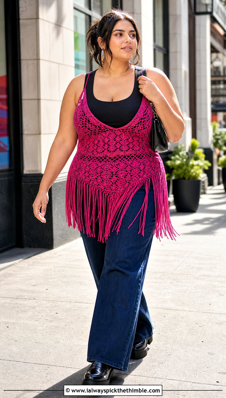 Size 44 Fringe Crochet Mini Dress Over Wide Leg Jeans - 15 crochet dress size 44 outfit ideas