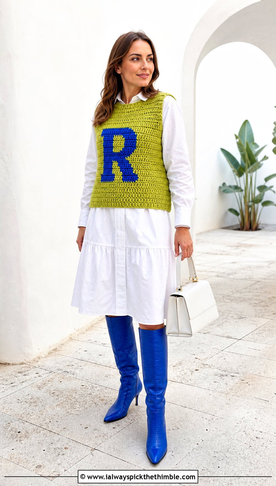 Sleeveless Crochet Ron Weasley Sweater With Shirt Dress - 20 Crochet Ron Weasley Sweater outfit ideas