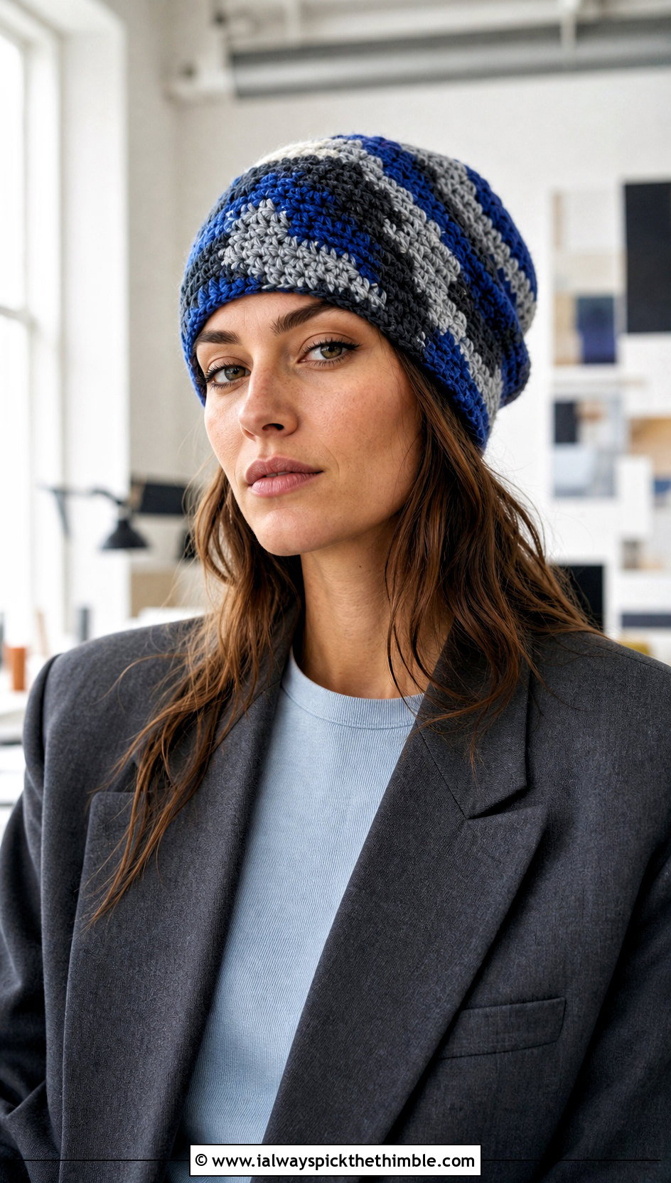 Slouchy Camo Crochet Beanie With Oversized Suit - 20 Camo Beanie Crochet Hat outfit ideas