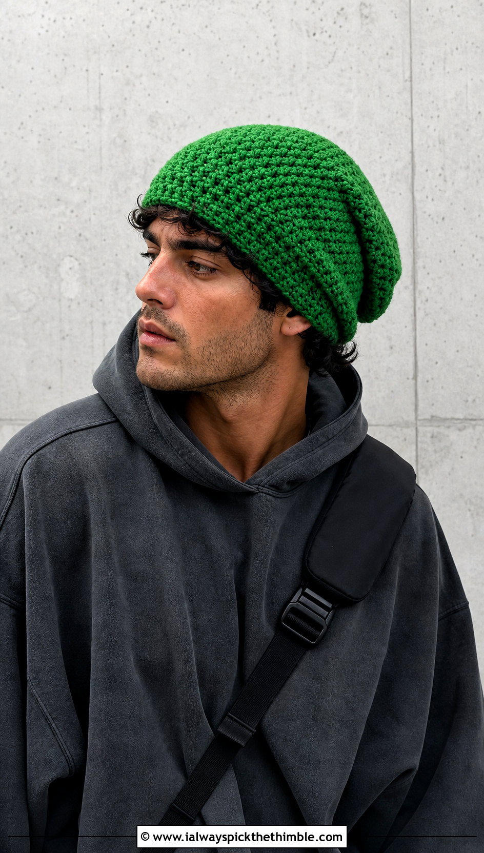 Slouchy Crochet Beanie With Hoodie And Cargo Pants - 25 men's crochet beanie outfit ideas