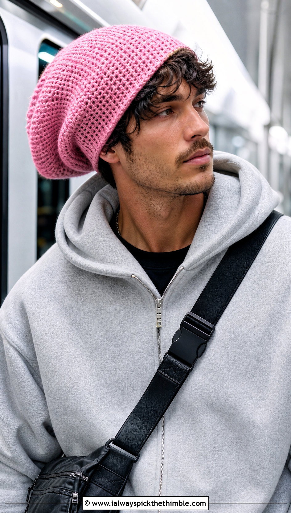Slouchy Crochet Beanie With Hoodie And Cargo Pants - 15 Unique Crochet Men Hat outfit ideas