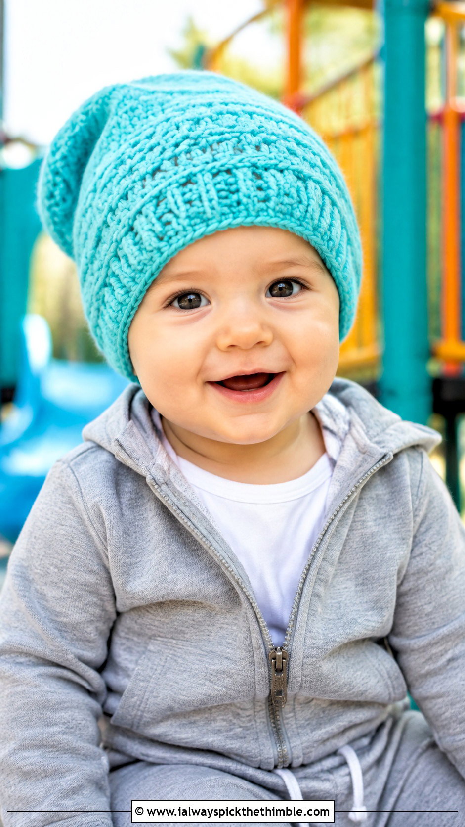Slouchy Crochet Beanie With Tracksuit - 15 12 Month Crochet Hat outfit ideas