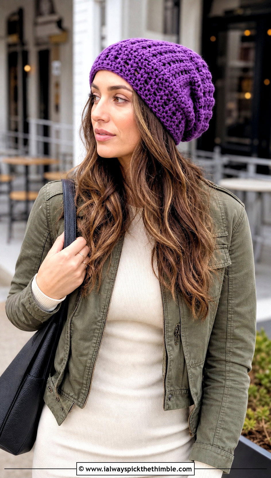 Slouchy Crochet Beanie With Wide Leg Pants Outfit - 20 Crochet Womens Hat outfit ideas