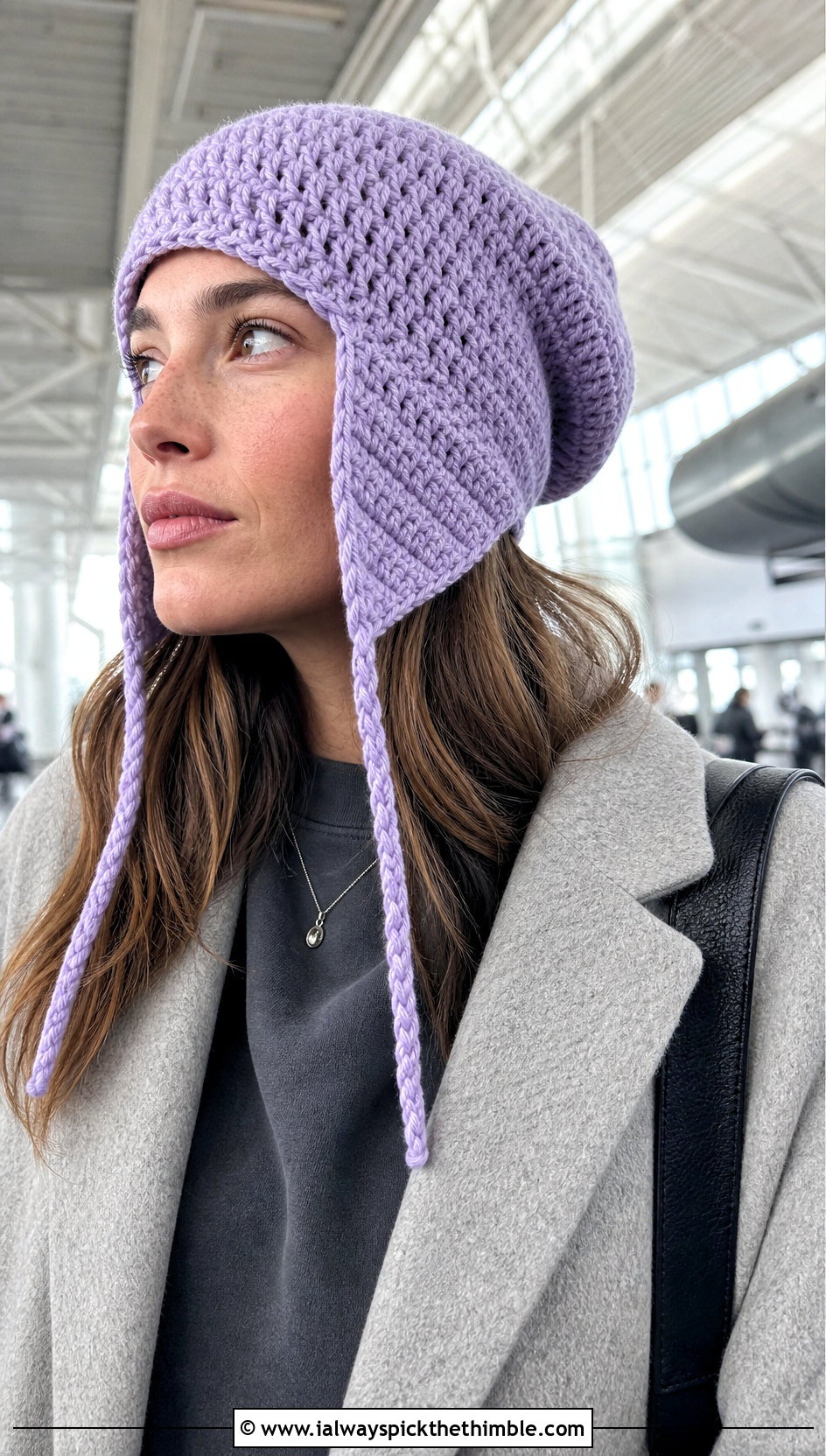Slouchy Crochet Earflap Hat With Matching Sweat Set - 15 Crochet Hat With Earflaps outfit ideas
