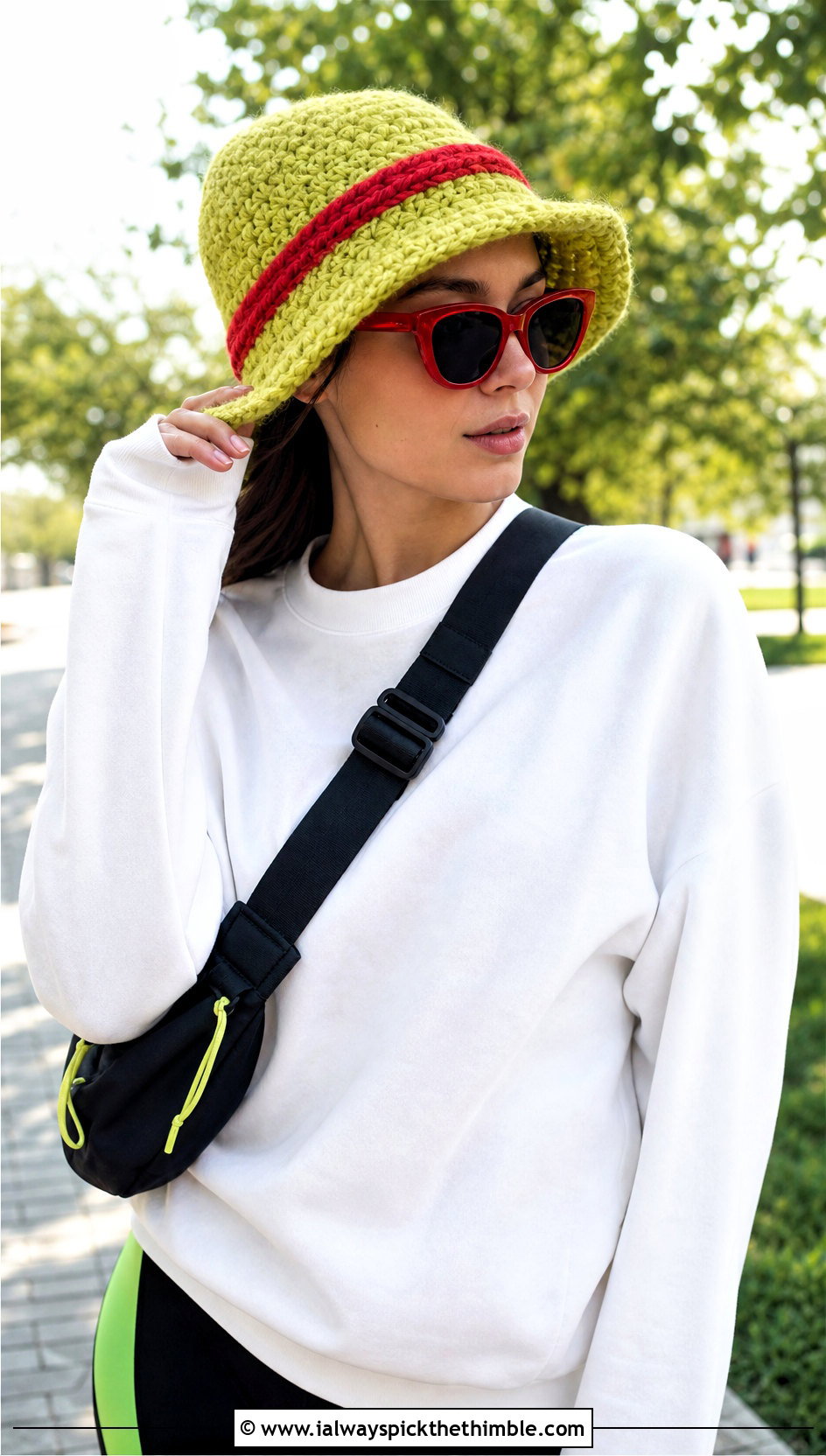 Slouchy Crochet Luffy Hat With Biker Shorts - 15 Crochet Luffy One Piece Hat outfit ideas