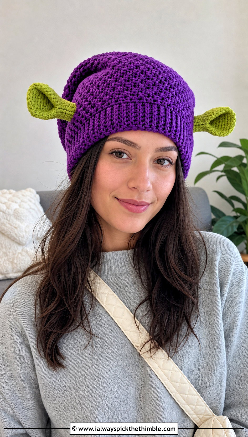 Slouchy Crochet Shrek Beanie With Knit Set - 25 crochet shrek hat outfit ideas