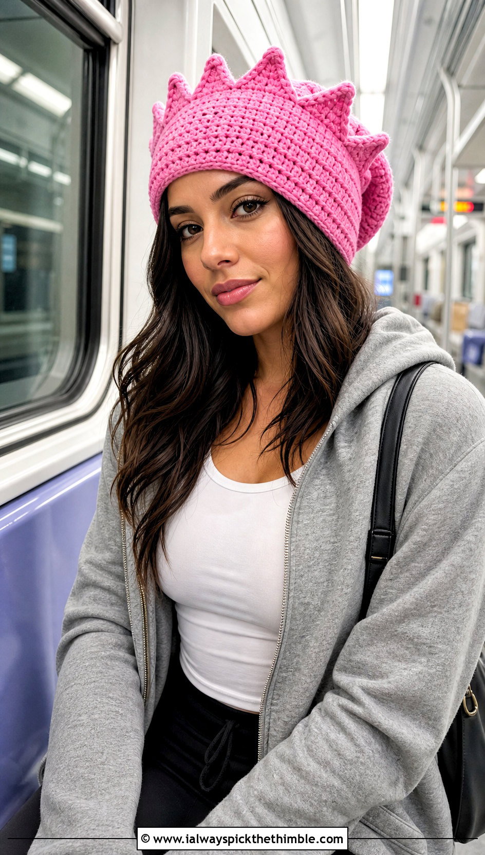 Slouchy Crown Crochet Jughead Beanie With Hoodie And Track Pants - 15 Crochet Jughead Beanie outfit ideas