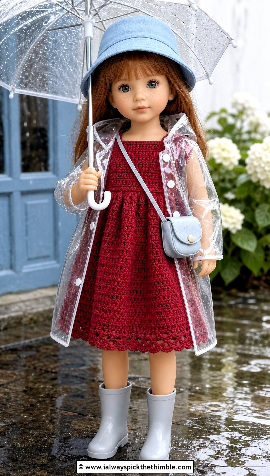 Smock Crochet Doll Dress With Raincoat - 25 crochet doll dress outfit ideas