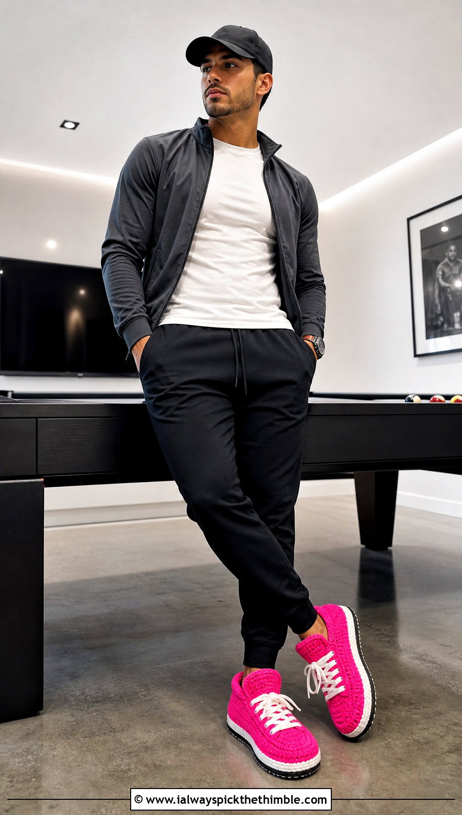 Sneaker Style Crochet Slippers With Tracksuit - 25 mens crochet slippers outfit ideas