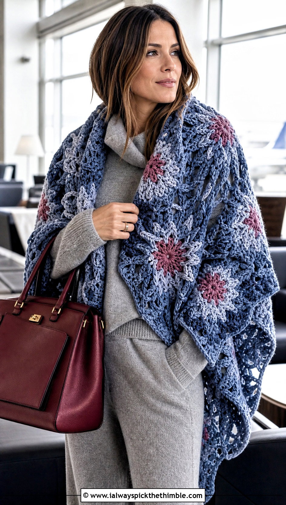 Snowflake Blanket Crochet Scarf With Matching Separates - 20 Snowflake Crochet Scarf outfit ideas