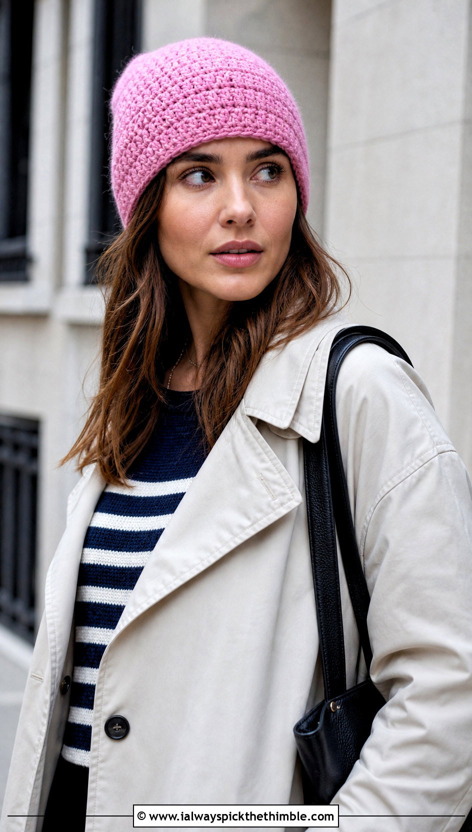 Snug Fit Mountain Ridge Crochet Beanie With Trench Coat - 15 Mountain Ridge Crochet Beanie outfit ideas