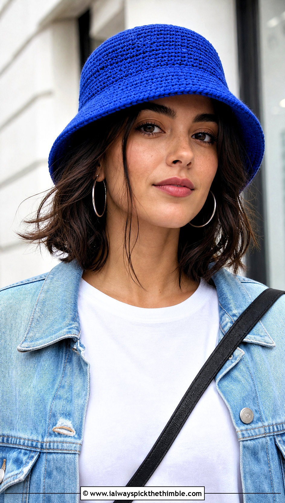 Solid Cotton Crochet Bucket Hat With Jeans - 20 Crochet Bucket Hat Design Ideas