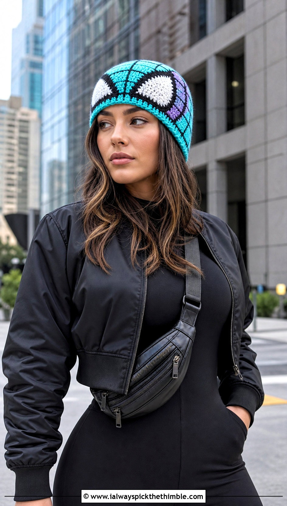 Spider Gwen Color Block Beanie With Cargo Pants - 20 Spider Gwen Crochet Beanie outfit ideas