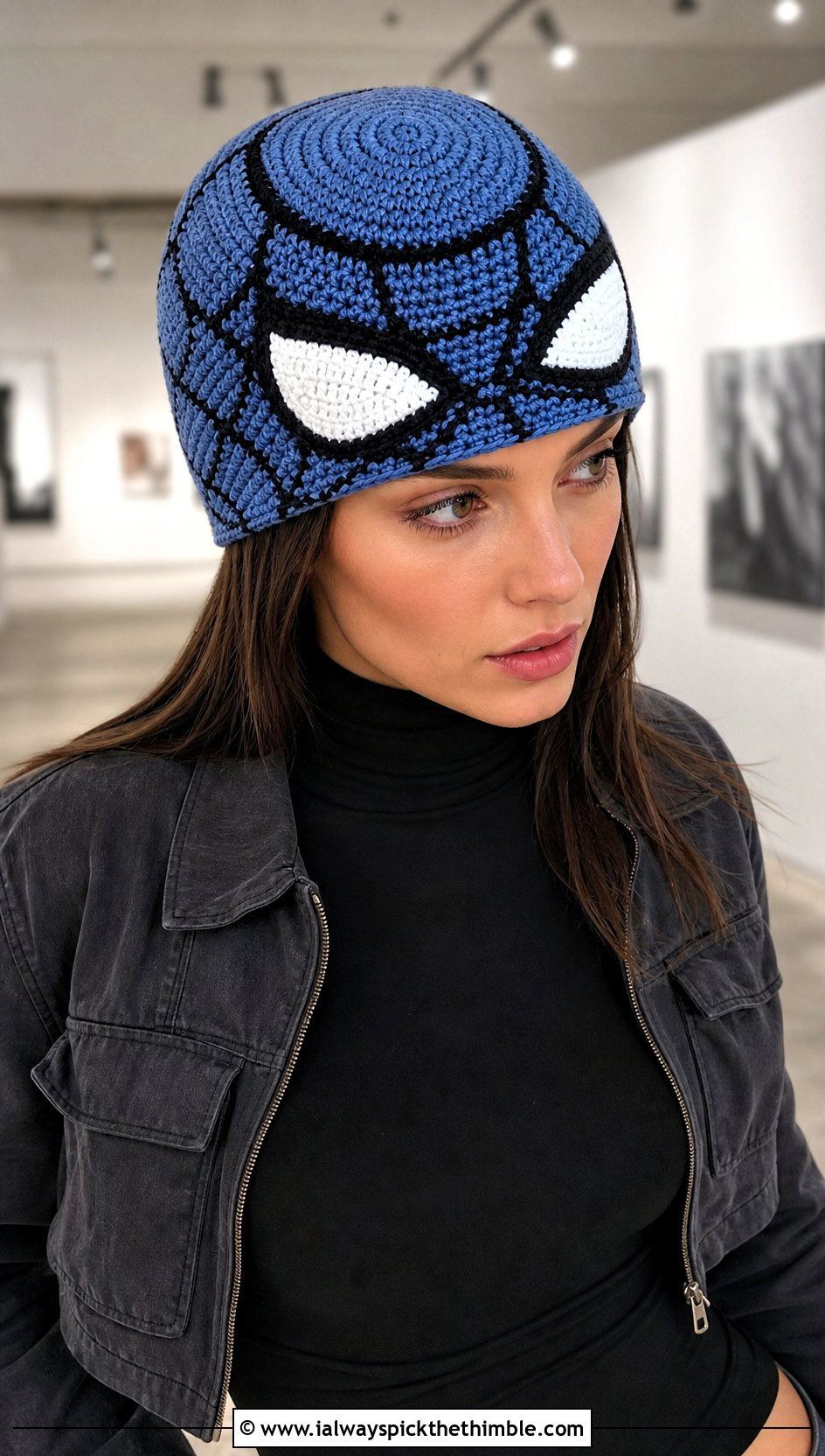 Spider Gwen Spiral Stitch Beanie With Monochrome Outfit - 20 Spider Gwen Crochet Beanie outfit ideas
