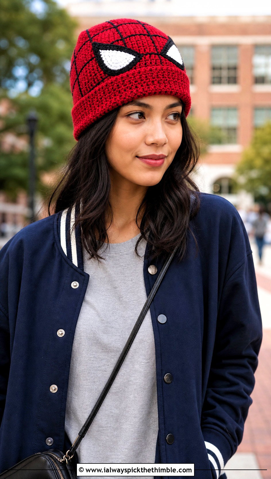 Spider Gwen Watch Cap Beanie With Varsity Jacket - 20 Spider Gwen Crochet Beanie outfit ideas