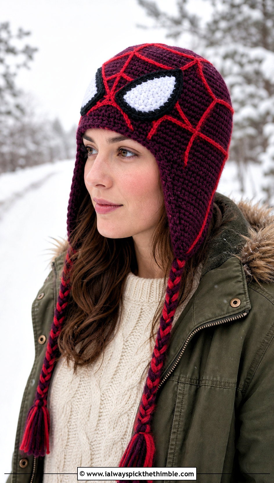 Spider Man Crochet Trapper Hat With Parka - 15 Crocheted Spider Man Hat outfit ideas