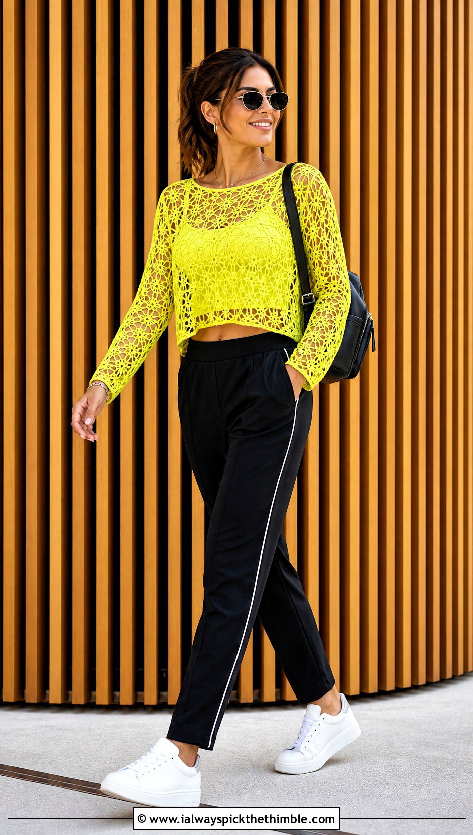 Spider Stitch Crochet Lace Top With Track Pants - 15 crochet lace top on wooden background outfit ideas