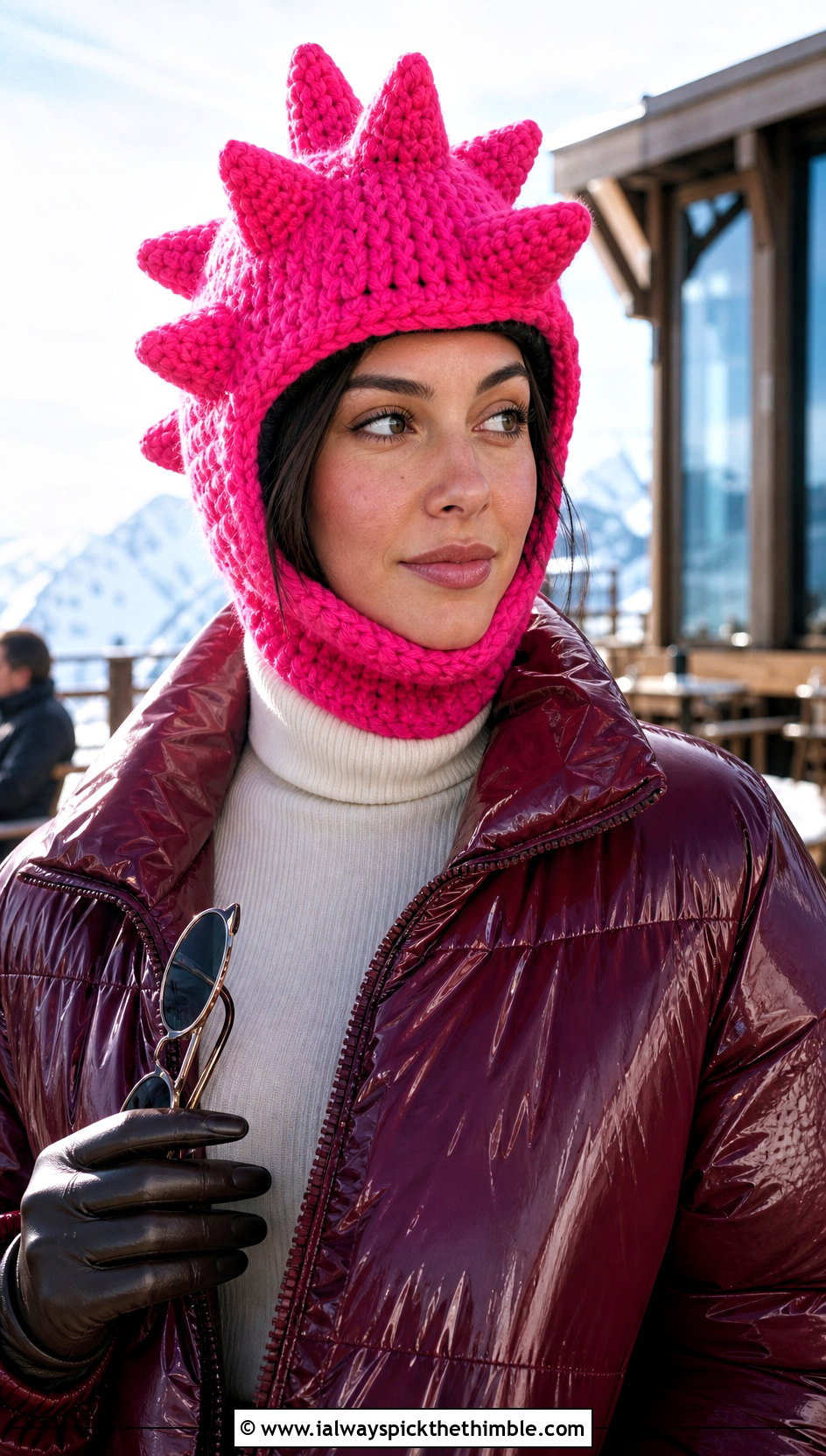 Spike Crochet Ski Helmet Balaclava With Apres Ski Outfit - 15 crochet ski helmet balaclava outfit ideas