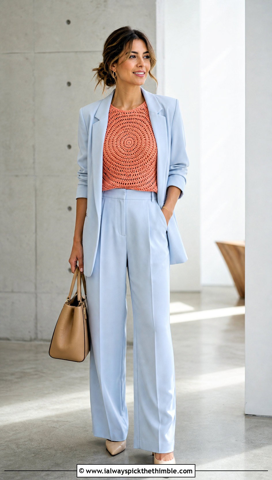 Spiral Cap Sleeve Top With Matching Suit - 20 crochet spiral top outfit ideas