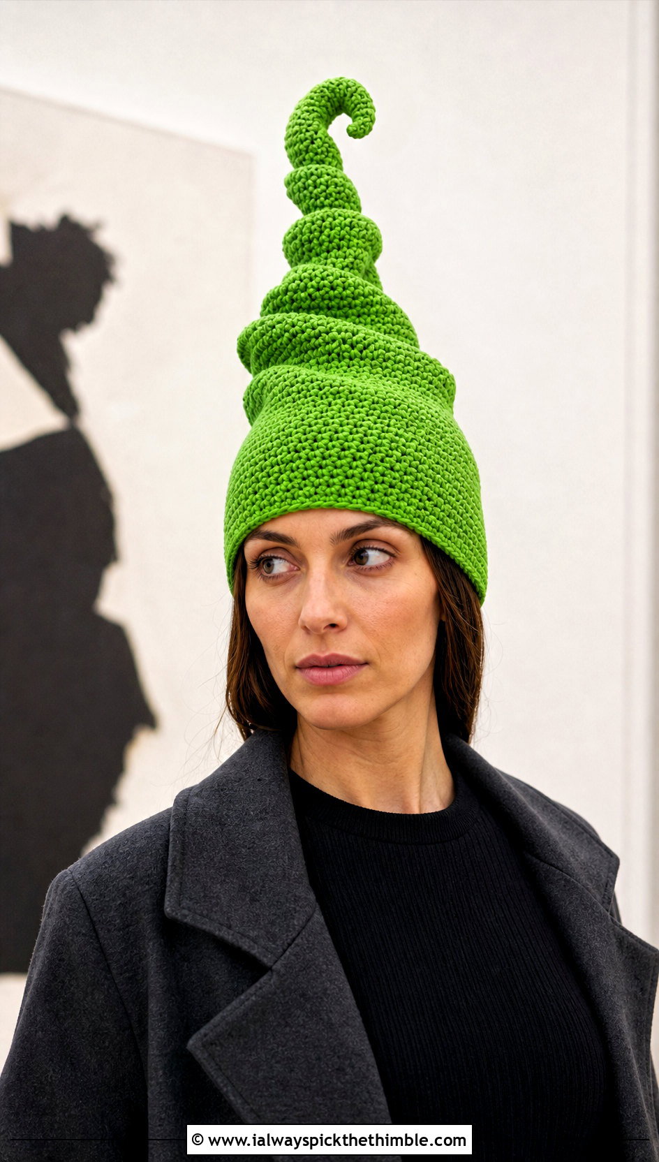 Spiral Crochet Cindy Lou Who Hat With Monochrome Dress - 20 Crochet Cindy Lou Who Hat outfit ideas