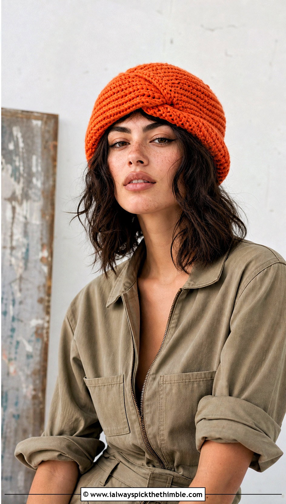 Spiral Stitch Crochet Tube Hat With Utility Boiler Suit - 20 Crochet Tube Hat outfit ideas