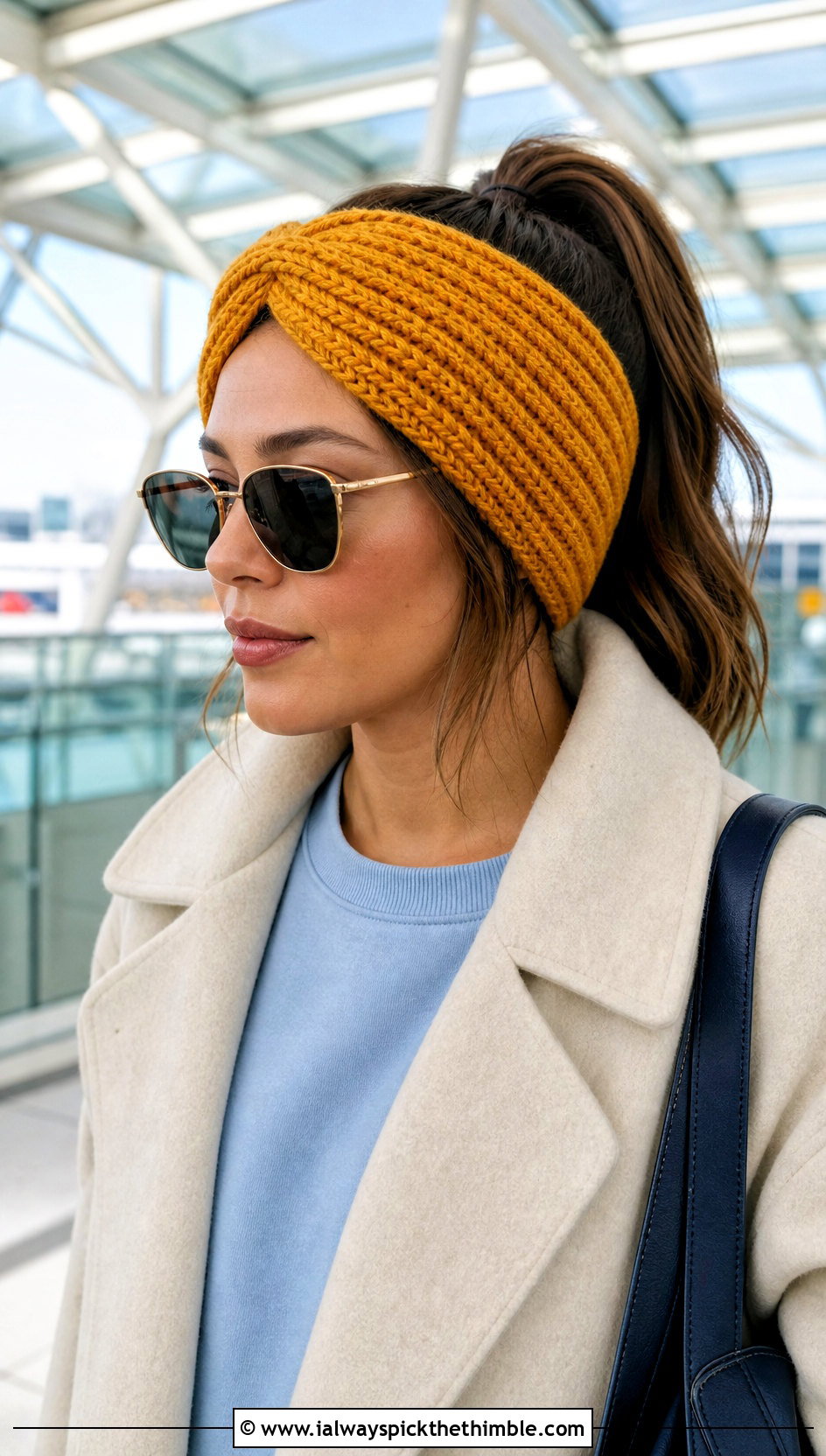 Split Twist Crochet Earwarmer With Matching Sweats - 25 crochet earwarmer outfit ideas