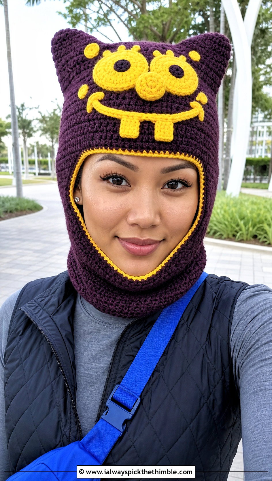 SpongeBob Crochet Balaclava Hat With Quilted Vest - 25 crochet spongebob hat outfit ideas